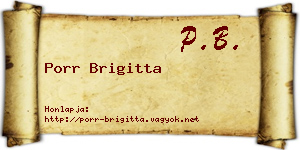 Porr Brigitta névjegykártya